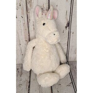 8" Jellycat Small Bashful Unicorn White Plush Stuffed Animal Pink Mane Retired